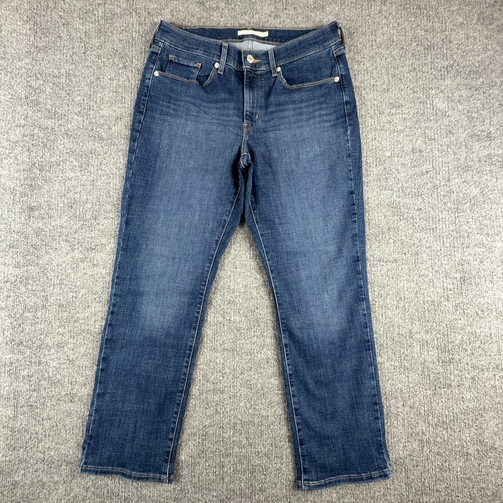 Levi's Jeans Womens 10 Medium Wash Blue High Rise Classic Straight Stretch Denim